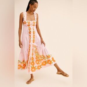 chinese dress ladies Pink Papaya Salad Maxi Dress  FARM Rio